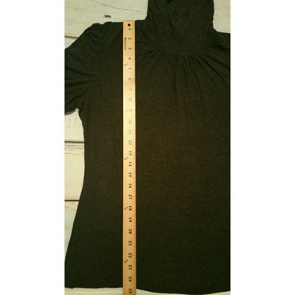 Dark gray grey top shirt 3/4 sleeve - Picture 6 of 8